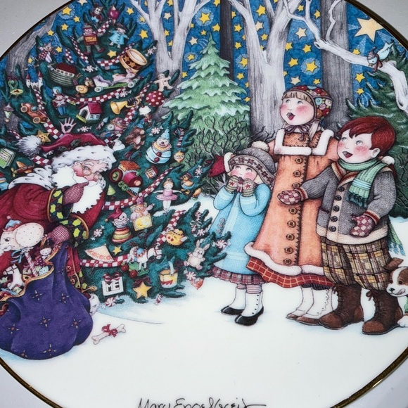 1992 Mary Engelbreit Hallmark Plate-The Wonder Of Christmas 🎅🏻 Fine Porcelain - Picture 6 of 16